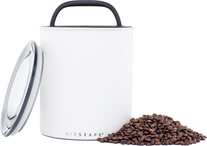 Airscape Kaffeedose groß, weiß matt aus verzinktem Stahl