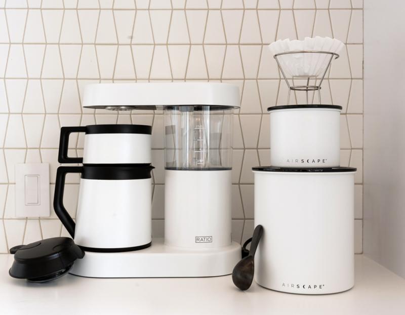 Airscape Kaffeedose groß, weiß matt aus verzinktem Stahl