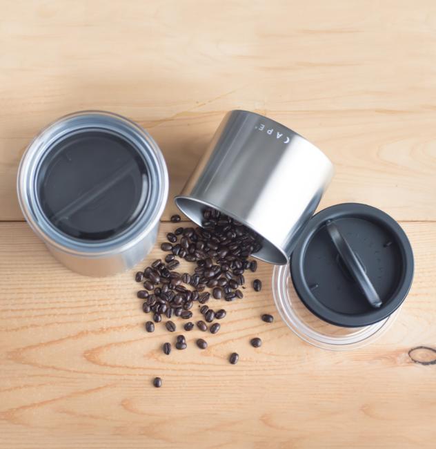Airscape Kaffeedose klein, silber gebürstet, Edelstahl - 2. Wahl (Kratzer)