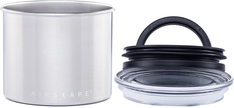 Airscape Kaffeedose klein, silber gebürstet, Edelstahl - 2. Wahl (Kratzer)
