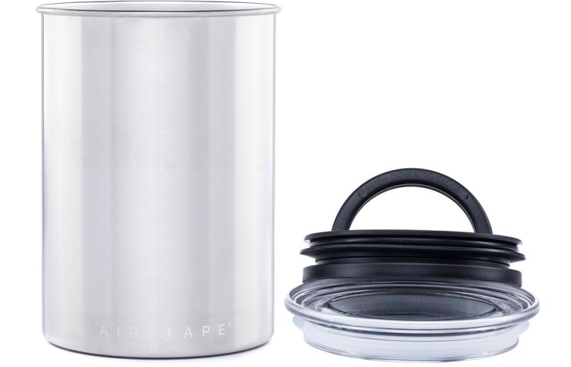 Airscape Kaffeedose mittel, silber gebürstet, Edelstahl 2. Wahl (Vorführgerät ohne Beutel)