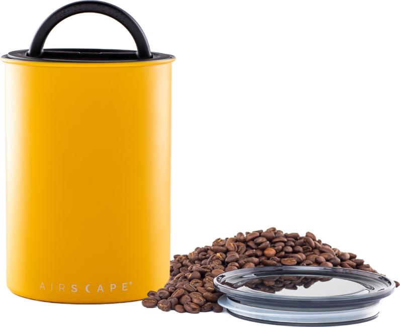 Airscape Kaffeedose mittel, gelb matt, Edelstahl