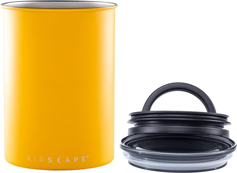 Airscape Kaffeedose mittel, gelb matt, Edelstahl - 2. Wahl (Vorführgerät)